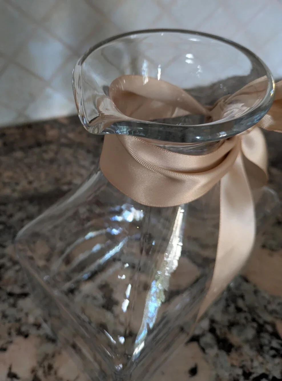 2/$18 Clear Glass Decanter Vase